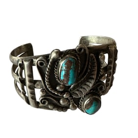 Old Pawn Pilot Mountain Turquoise and Sterling Silver