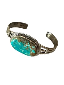 Old Pawn Pilot Mountain Turquoise and Sterling Silver Bracelet