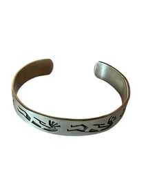 Old Pawn Sterling Silver Overlay Bracelet Signed and Stamped Sterling