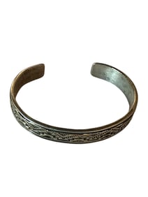 Old Pawn Sterling Silver & 14k Gold Bracelet Signed and Stamped Sterling