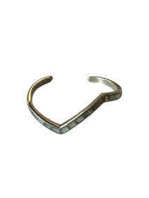 Old Pawn Mother of Pearl & Sterling Silver Cuff Bracelet