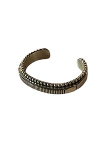 Old Pawn Sterling Silver and 14kt Gold Navajo Cuff Bracelet