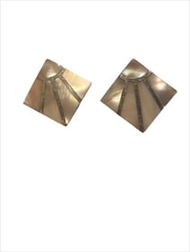 Old Pawn Mother of Pearl & Sterling Silver Post Earrings