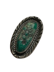 Old Pawn Vintage Navajo Sterling Silver and Kingman Turquoise ring size 8