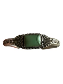 Old Pawn Turquoise and Sterling Silver Bracelet, Signed and Stamped Sterling