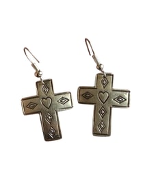 Old Pawn Sterling Silver Cross Wire Earrings