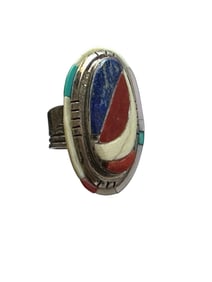 Old Pawn Vintage Vintage Inlay Adjustable Ring by Ken Romero.