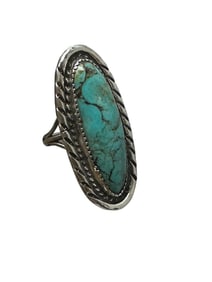 Old Pawn Vintage Kingman Turquoise and Sterling Silver ring size 7.