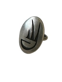 Old Pawn Sterling Silver Hopi Ring, Size 6.75 Signed
