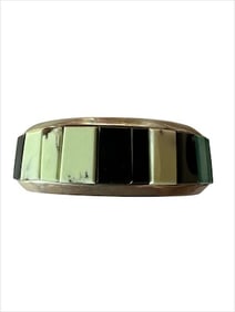Old Pawn Multistone Inlay and Sterling Silver Bracelet, Signed and Stamped Sterling Silver