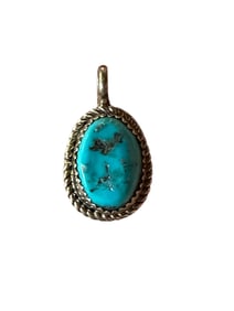 Old Pawn Turquoise and Sterling Silver Pendant