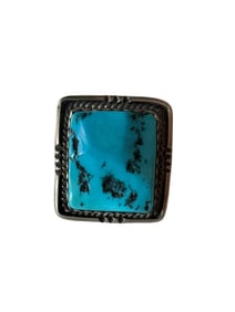Navajo vintage Kingman turquoise sterling silver men's ring size 14.25