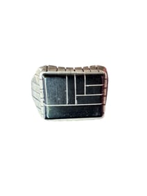 Vintage Men's onyx and sterling silver ring size 11.75