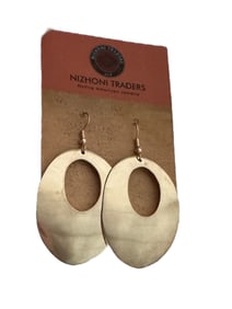 Navajo made sterling silver hoops