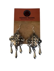 Navajo old pawn Sterling silver cross earrings