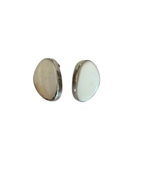 Navajo White Buffalo Sterling silver clip on earrings