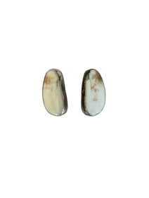Navajo White Buffalo Sterling silver clip on earrings