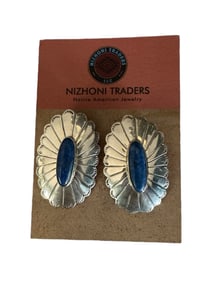 Old pawn Navajo Demin lapis and sterling silver post earrings