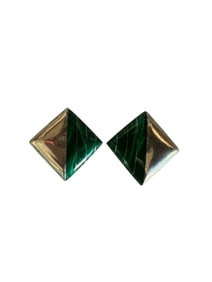 Malachite and Sterling silver clip on earrings