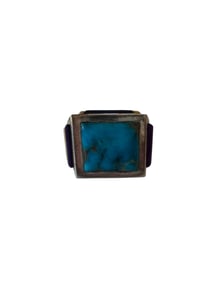 Men's Navajo multi stone inlay and Sterling silver ring size 10.75