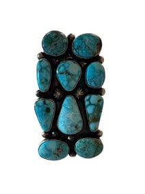 Navajo made Bluebird Turquoise Sterling silver ring size 9