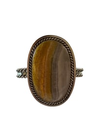 Bumblebee jasper and sterling silver Navajo cuff made by Wydell Billie