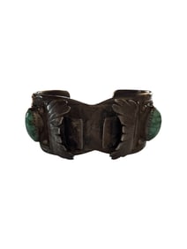 Old pawn Turquoise and Sterling silver watch band