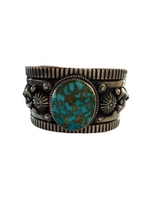 Navajo made Kingman Webb Turquoise and Sterling silver by the famous artist Albert Jake