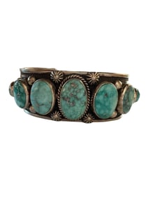 Turquoise and Sterling silver cuff made by famous artist Albert Jake.