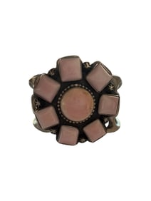 Navajo made pink conch and Sterling silver cuff