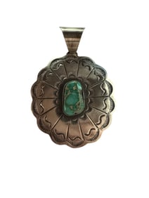 Chimney Butte Sonoran mountain Turquoise Sterling silver statement pendant