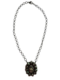 Travis James new lander Turquoise and sterling silver cluster necklace