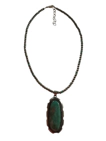 Navajo Kingman Turquoise and Sterling silver necklace