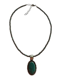Old pawn Tom Loy Navajo Kingman Turquoise and Sterling silver necklace