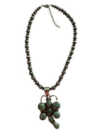 Kathleen Chavez Navajo Turquoise and Sterling silver Dragon Fly necklace