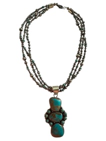 Sheila Navajo Royston Turquoise and Sterling silver necklace