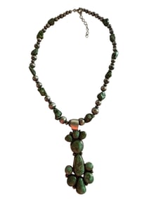 Bennie Johnson Navajo Sonoran gold Turquoise and Sterling silver necklace