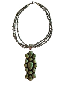 Travis James Navajo Sonoran gold Turquoise and Sterling silver necklace
