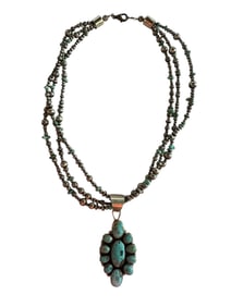 Sheila Navajo Kingman Turquoise and Sterling silver necklace