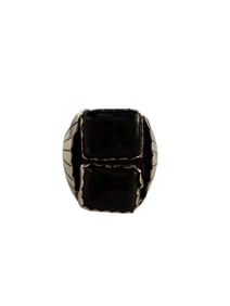 Old pawn Men's Navajo Onyx and Sterling silver ring size 13.5