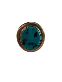 Navajo Natural Kingman Turquoise and Sterling silver Men's ring size 16