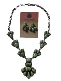B. Yellowhorse Sonoran Turquoise and Sterling silver necklace set with post earrings