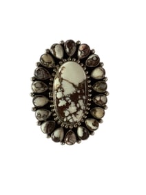 Navajo Wild Horse and Sterling silver Adjustable ring