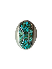 Navajo Men's Kingman Web Turquoise ring size 12