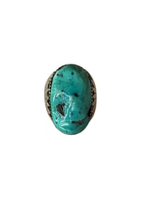 Navajo Old pawn Kingman Turquoise Sterling silver ring size 9.75