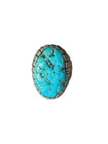 Men's Old pawn Navajo Kingman Turquoise Sterling silver ring size 10