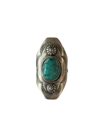 Navajo Bennie Johnson Kingman Turquoise Sterling silver ring size 5