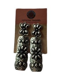 Navajo Leander Tahe Repousse post earrings
