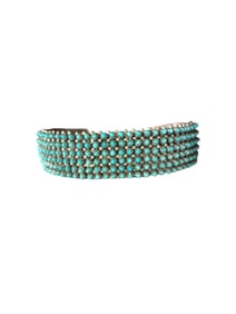Old pawn Zuni Snake Eye Kingman Turquoise Sterling silver cuff