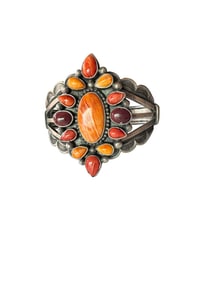 Old pawn Navajo Spiny Turquoise sterling silver cuff